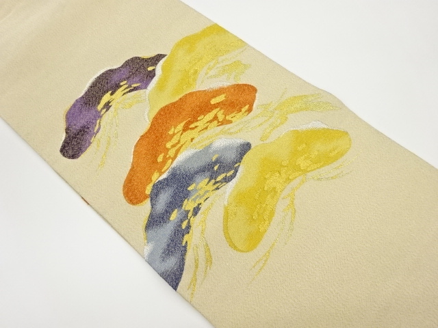 綴れ抽象松模様織出し名古屋帯